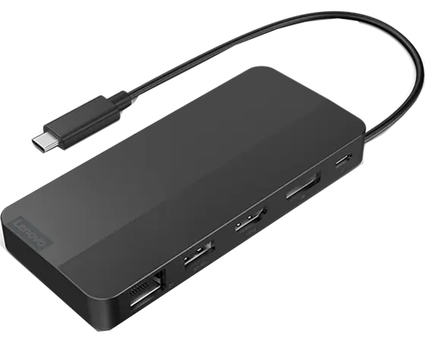 Lenovo USB-C Dual Display Travel Docking Station without Adapter - Eclipse