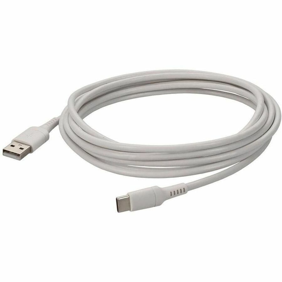 Proline 1.0m (3.3ft) USB C Male to USB A 2.0 Male Sync and Charge White Cable