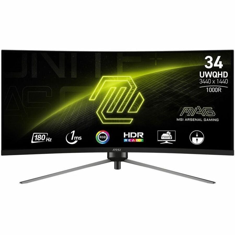 MSI MAG 345CQR 34" Class UW-QHD Curved Screen Gaming LED Monitor - 21:9 - M
