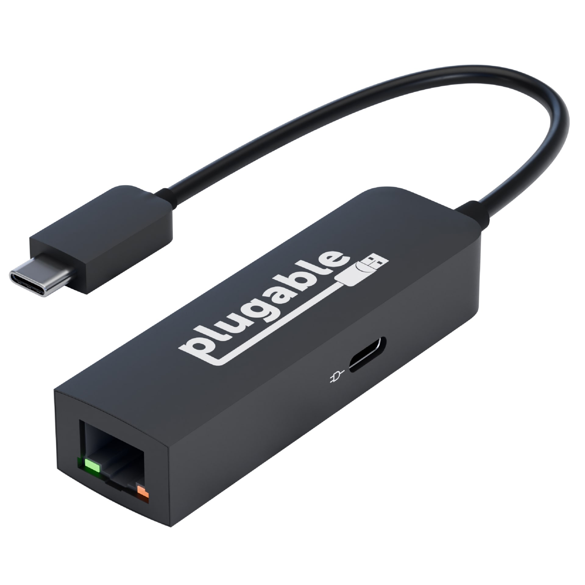 Plugable USB C to Ethernet Adapter 2.5Gb with 100W USB-C PD Charging, 2.5 Gigabit Type C USB Ethernet Adapte