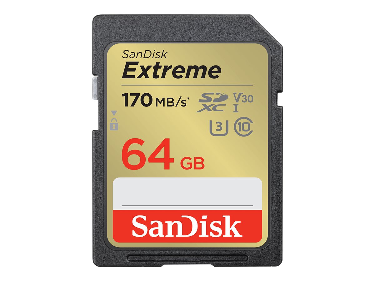 SanDisk Extreme - flash memory card - 64 GB - SDXC UHS-I