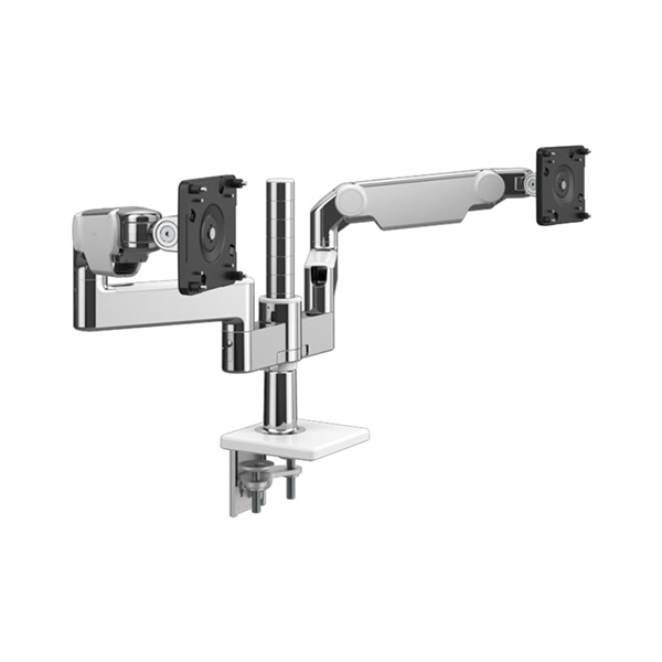 Humanscale M/Flex for M8.1 Monitor Arm with Clamp/Bolt-Thru Mount and Dual Bracket - 12" Post