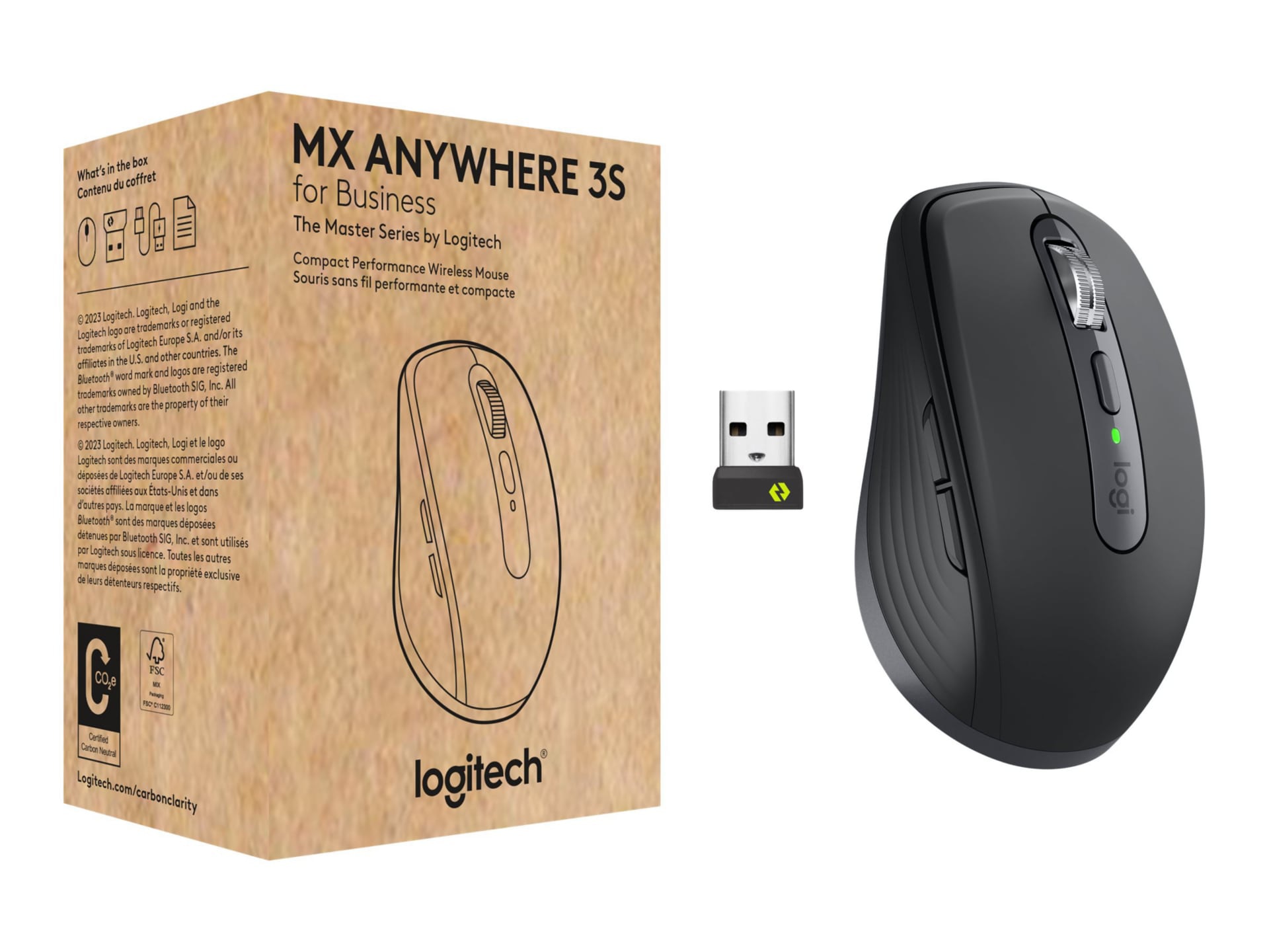 B&H - Logitech MX Anywhere 3S Wireless Mouse for Business - Bluetooth, Quiet Click, Secure Logi Bolt, Graphite