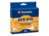 Verbatim DVD-R 8.5GB 2x-4x Jewel Case 3 Pack