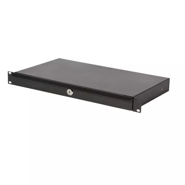 On-Stage 1U Shallow Locking Rack Drawer - Black