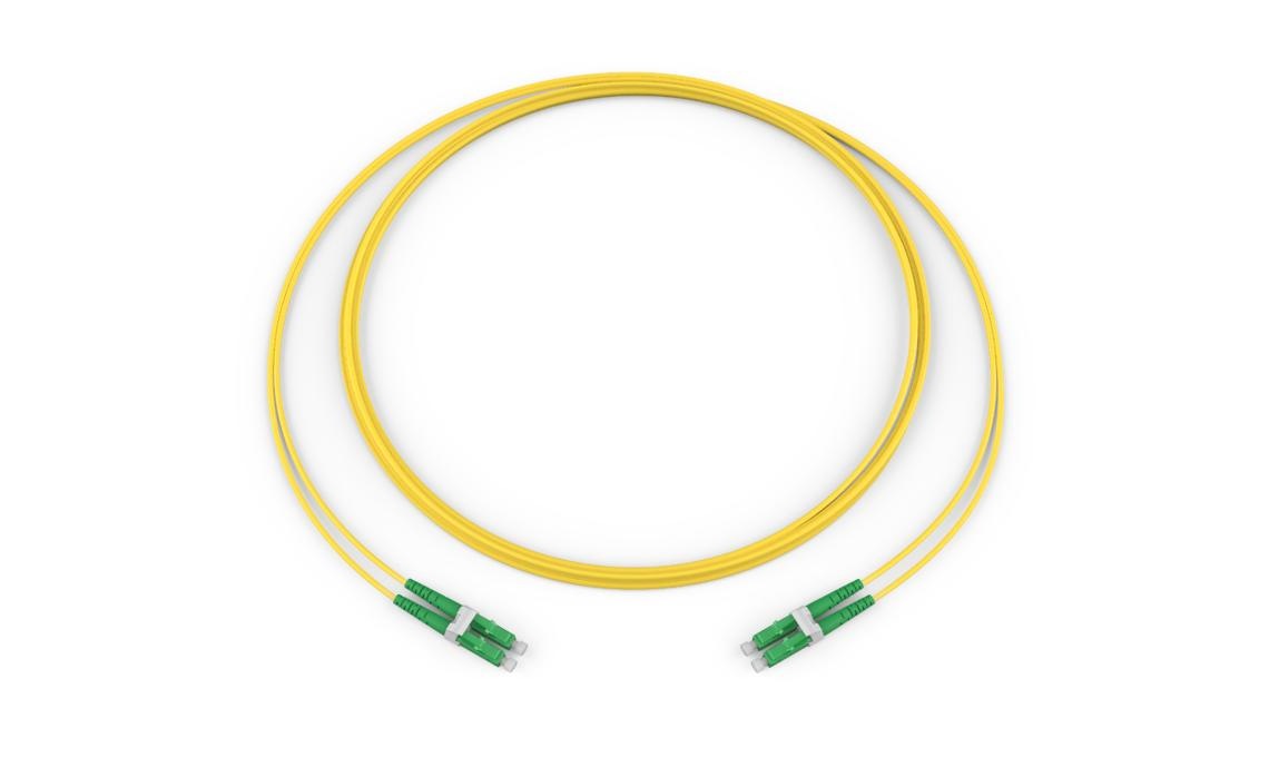 Corning 5m 2-Fiber Green Non-Keyed LCUPC Duplex Single-Mode Fiber Optic Cable - Yellow