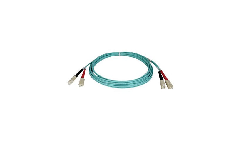 Tripp Lite 10M 10Gb Duplex Multimode 50/125 OM3 LSZH Fiber Optic Patch Cable SC/SC Aqua 33' 33ft 10 Meter - patch cable