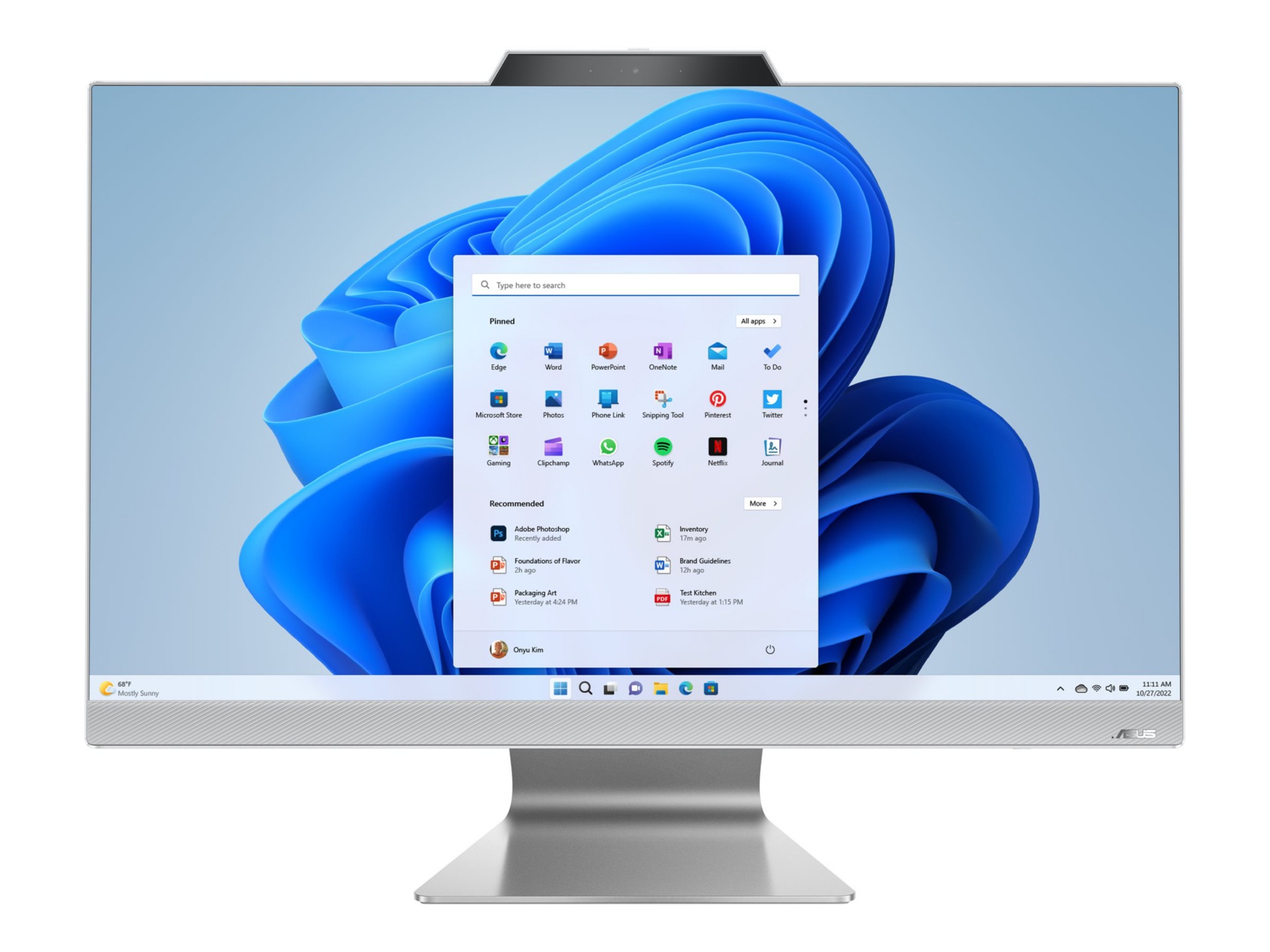 ASUS M3702WFAK CSR3-CB - all-in-one Ryzen 3 7320U - 16 GB - SSD 512 GB - LED 27"