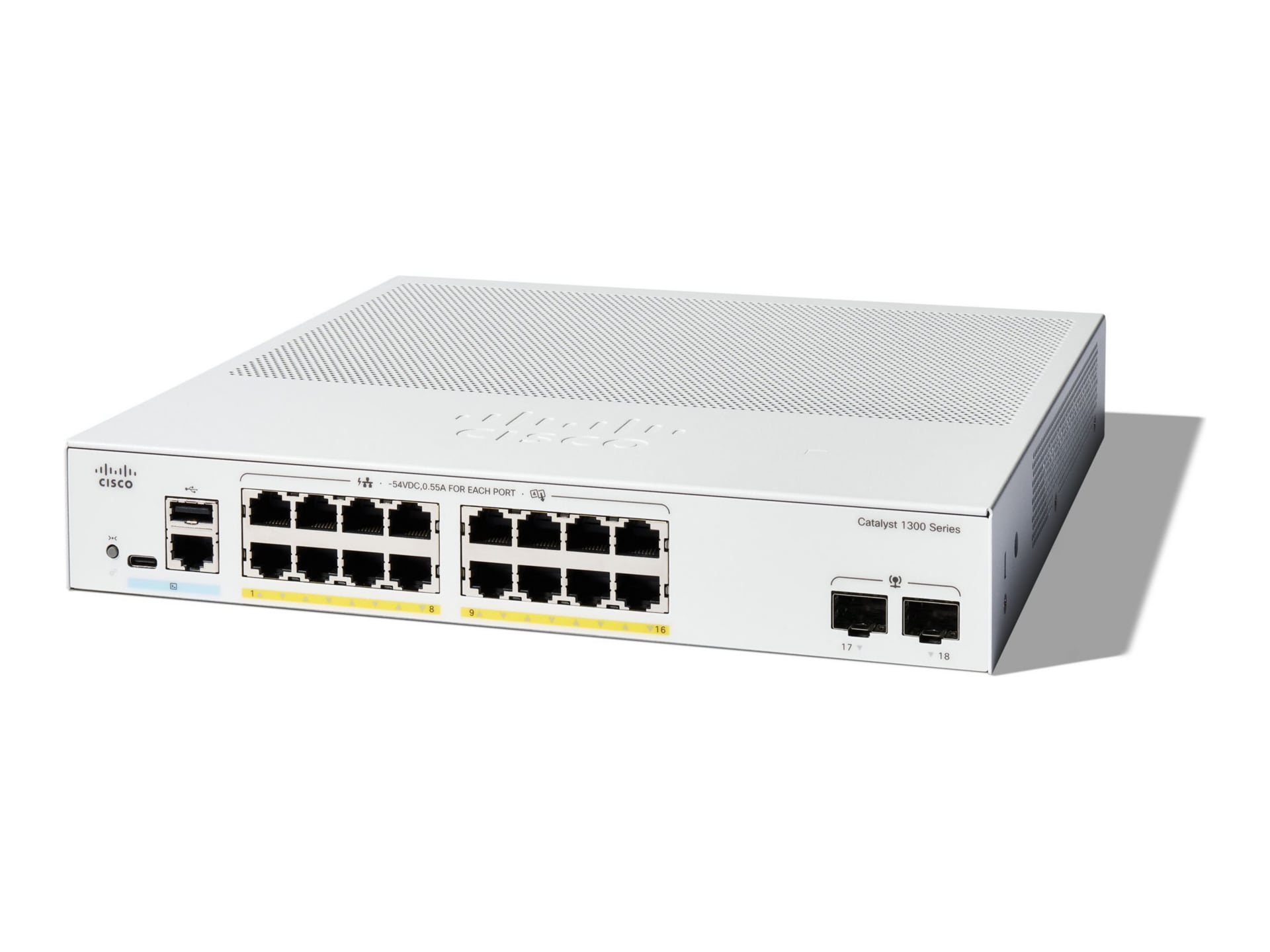 Cisco Catalyst 1300-16P-2G - switch - 16 ports - managed - rack-mountable