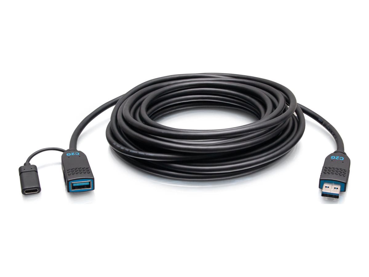 C2G 25ft (7.6m) C2G Performance Series USB-A Male to USB-A Female Active Optical Extension Cable (AOC) - 3.2 Gen 2