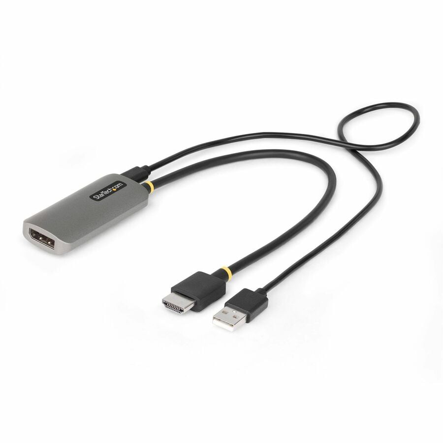 StarTech.com 1ft (30cm) HDMI to DisplayPort Adapter Cable, 8K 60Hz, HDMI 2.1 to DP 1.4 Video Converter, USB Bus Powered