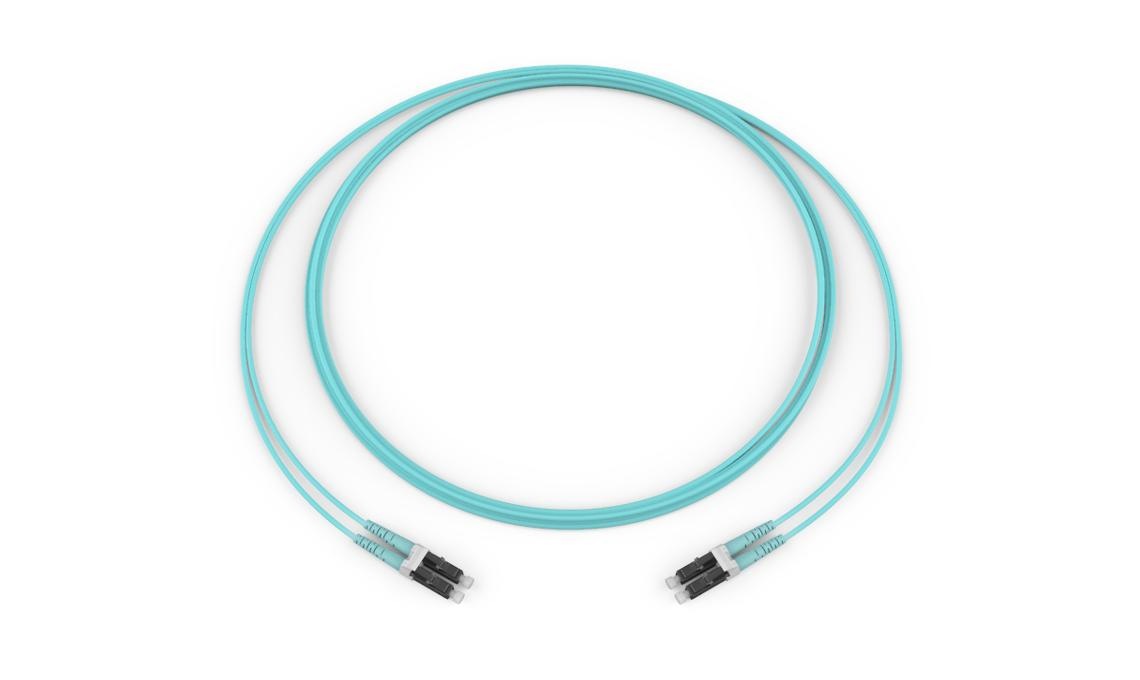 Corning 1m 2-Fiber Standard LC Duplex Multimode Fiber Optic Cable - Aqua
