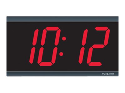 Pyramid Classic Face Type A - clock - rectangular - electronic - 29.2 x 15.9 cm - frame: black