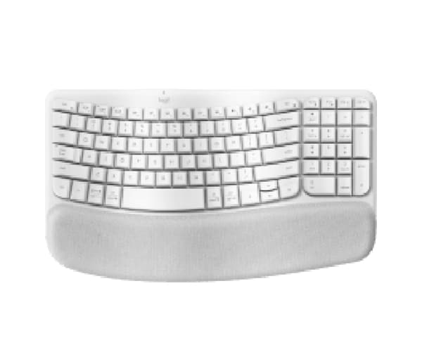 Logitech Wave Keys for Mac, Wireless Ergonomic Keyboard with Cushioned Palm