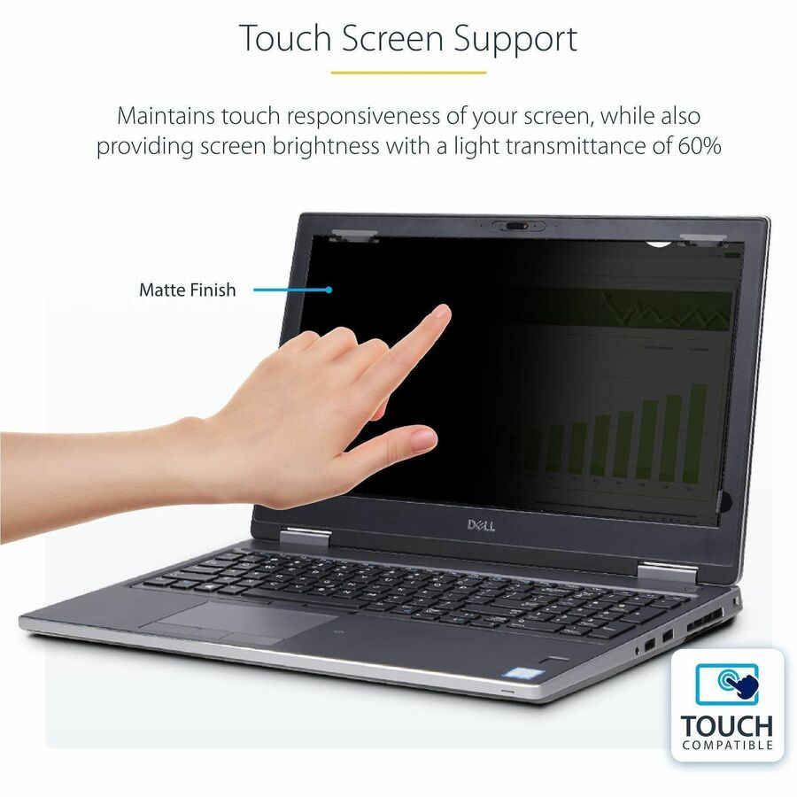 Thumbnail 4 of 11 for StarTech.com 13.3-inch 16:9 Flip-Up Privacy Screen with Touch, Laptop Security Shield, Anti-Glare Blue Light Filter