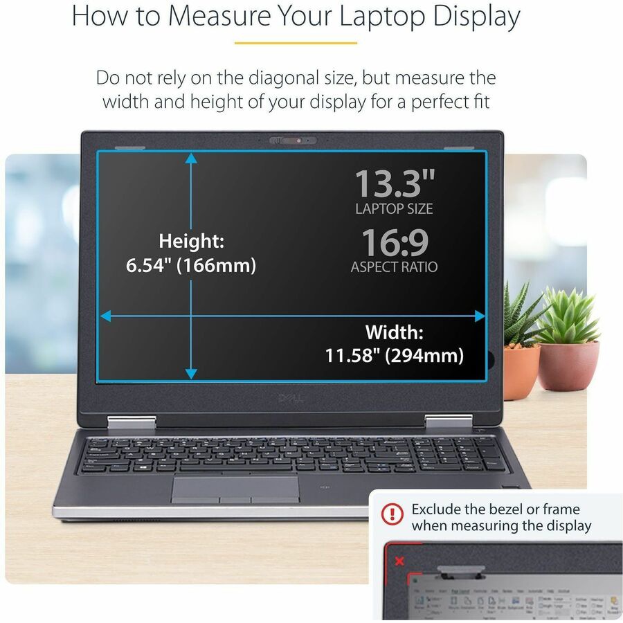 Thumbnail 6 of 11 for StarTech.com 13.3-inch 16:9 Flip-Up Privacy Screen with Touch, Laptop Security Shield, Anti-Glare Blue Light Filter