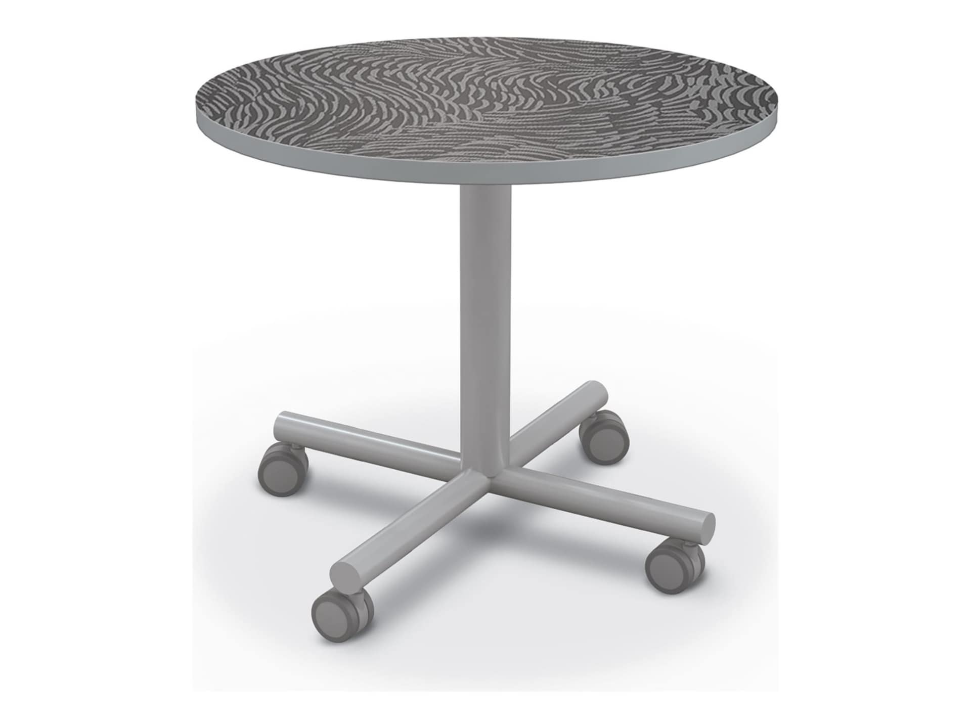 MooreCo Inklud X-Base Table with Casters - Gray Mesh