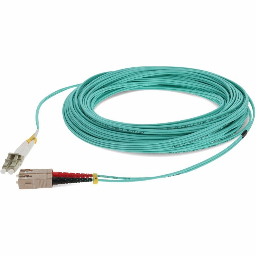 Proline 15m SC to LC Aqua OM4 Duplex OFNR (Riser-Rated) TAA Fiber Patch Cab