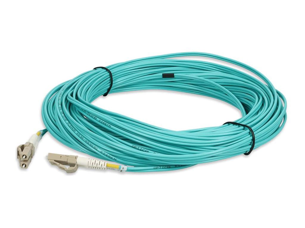 Proline 30m LC to LC Aqua OM4 Duplex OFNP (Plenum-Rated) TAA Fiber Patch Ca