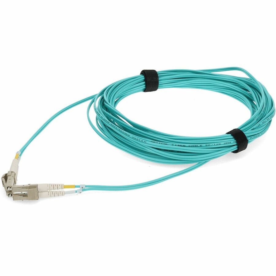 Proline 1m LC to LC Aqua OM4 Duplex OFNP (Plenum-Rated) TAA Fiber Patch Cable
