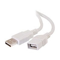 C2G 3.3ft USB Extension Cable - USB A to USB A Extension Cable - USB 2.0 - White - M/F - USB cable - USB to USB - 0.9 m