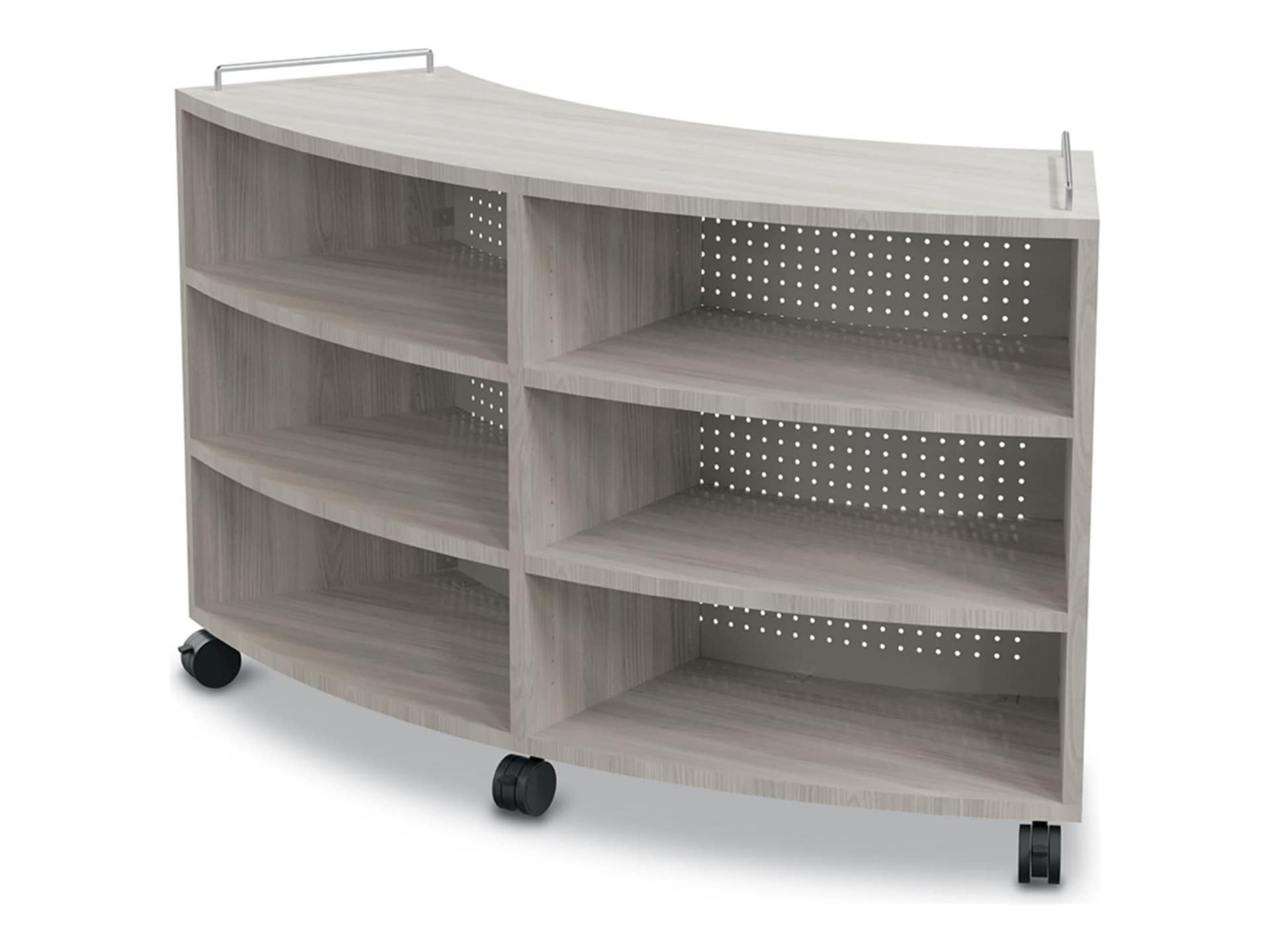 MooreCo Schoolworks 42" Curved Double-Sided Book Case Shelf