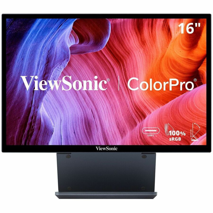 ViewSonic VP1656 15.6 Inch 1080p IPS Portable Monitor with 2 Way Powered 40W USB C, Pantone Validated, Factory