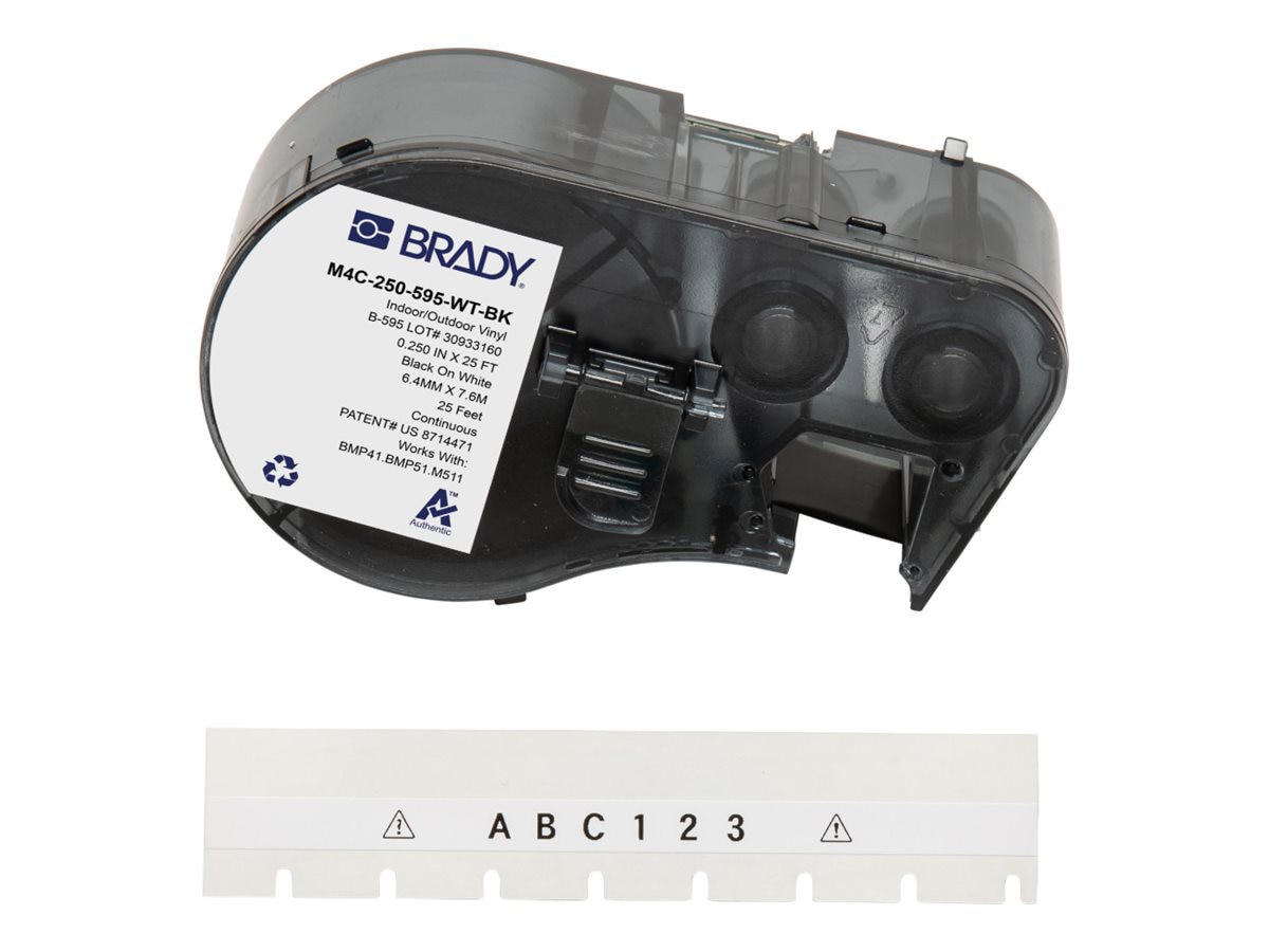 Brady - label tape - glossy - 1 cassette(s) - Roll (0.635 cm x 7.62 m)