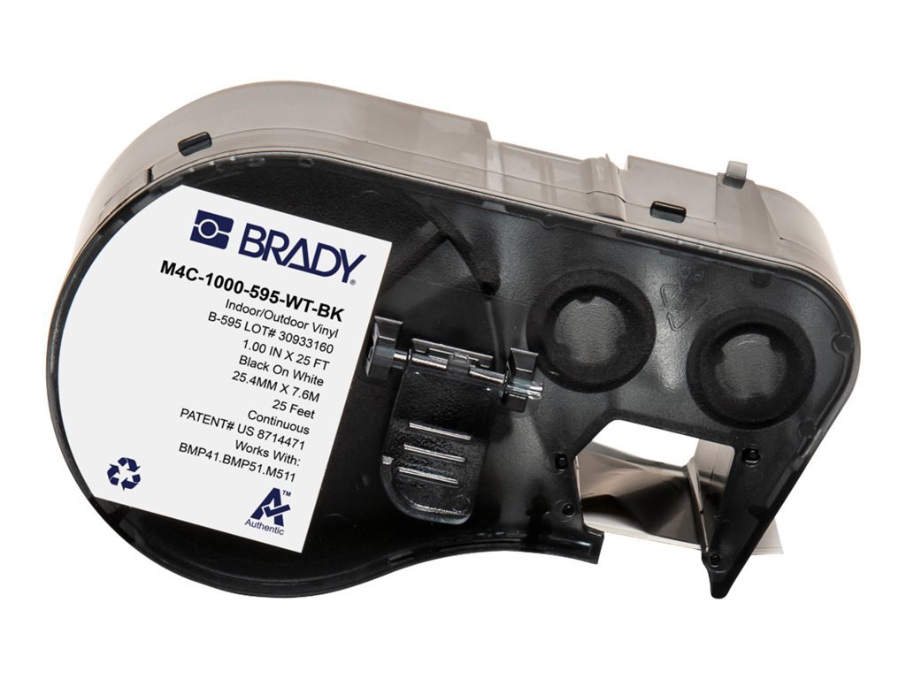 Brady B-595 - continuous label cartridge with ribbon - glossy - 1 roll(s) - Roll (2.54 cm x 7.62 m)