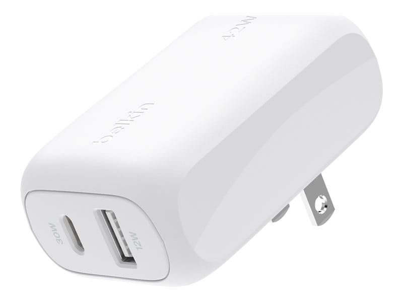 Belkin power adapter - USB, 24 pin USB-C - 42 Watt - WCB009DQWH - Cell ...