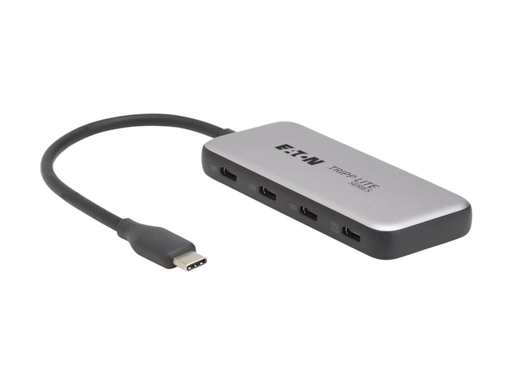 Eaton Tripp Lite series 4-Port USB-C Hub, USB 3.2 Gen 2 (10 Gbps), 4x USB-C Ports, 100W PD Charging, Thunderbolt 3