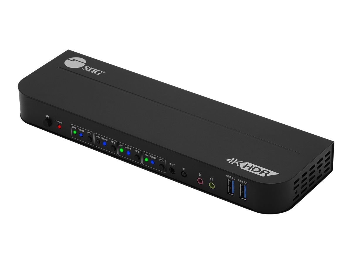 SIIG 4x1 HDMI 4K HDR KVM USB 3.0 Switch - commutateur écran-clavier-souris/audio/USB - 4 ports