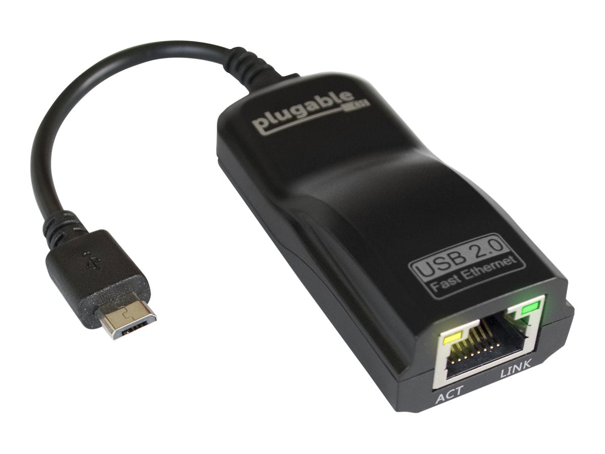 Plugable USB2-OTGE100 OTG ETHERNET ADAPTER - network adapter - USB 2.0