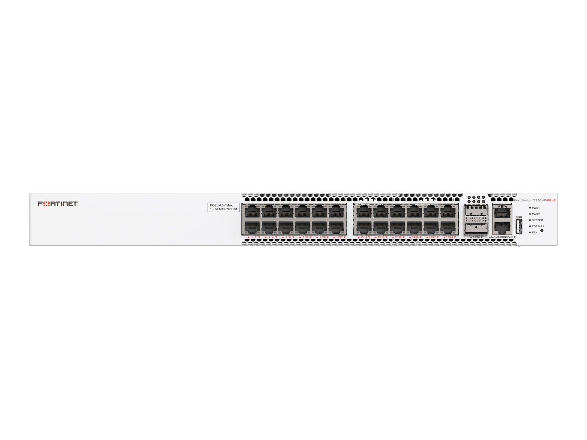 Fortinet FortiSwitch T1024F-FPOE - commutateur - 24 ports - Géré - Montable sur rack