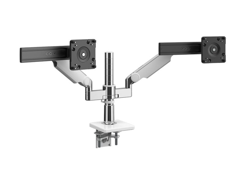 Humanscale M/FLEX M2.1 mounting kit - for 2 LCD displays - polished aluminum with white trim