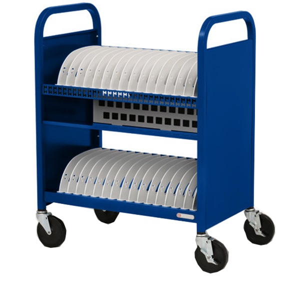 Bretford 30U CUBE Transport Laptop Charging Cart - Royal Blue