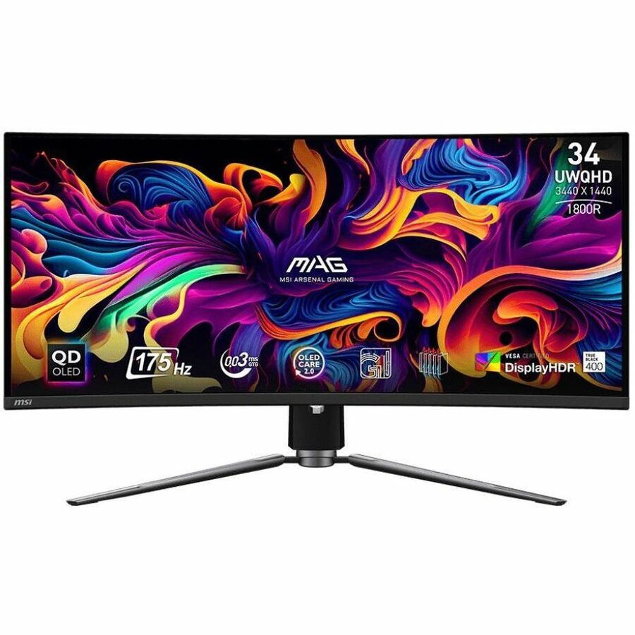 MSI MAG 341CQP OD-OLED 34" Class UW-QHD Curved Screen Gaming OLED Monitor -