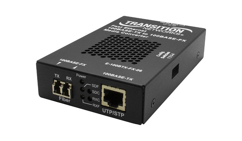 Transition Networks 100Base-TX to 100Base-FX Stand-alone Fast Ethernet Media Converter