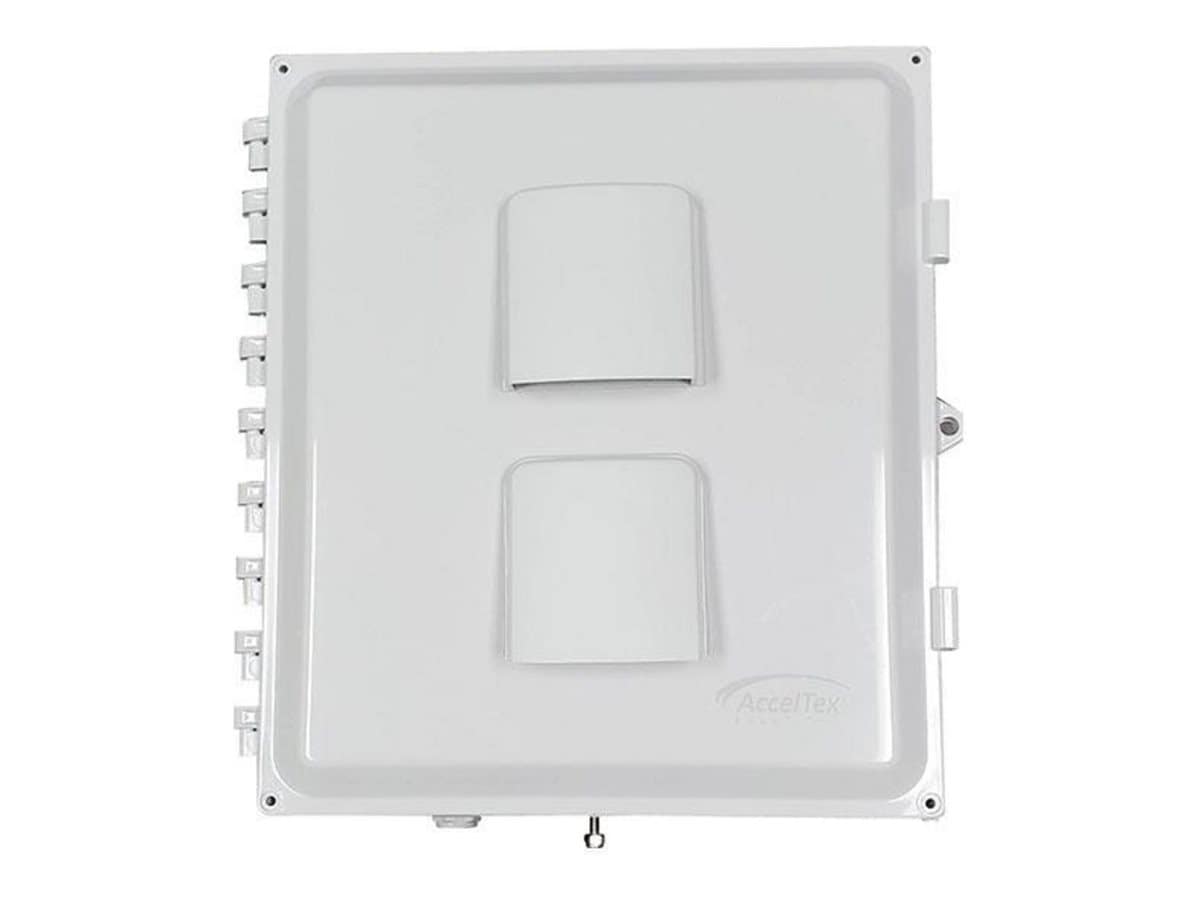 AccelTex Solutions network device enclosure - 14"x12"x6", heated & cooled, for 4 element RPSMA external antenna