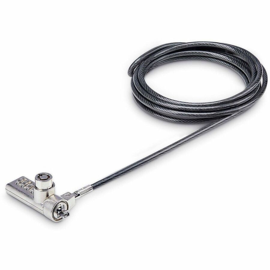 StarTech.com 10-Pack Dual-Access Laptop Lock, 6.6ft Keyed Alike and Combination Security Cable for K-Slot Devices, TAA