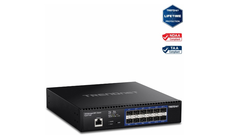 TRENDnet 12-Port 10G Layer 2 Managed SFP+ Switch, TL2-F7120, 12 x