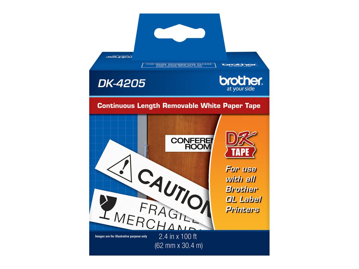 Brother DK4205 Removable - continuous tape - 1 roll(s) - Roll (2.44 in x 99.7 ft)