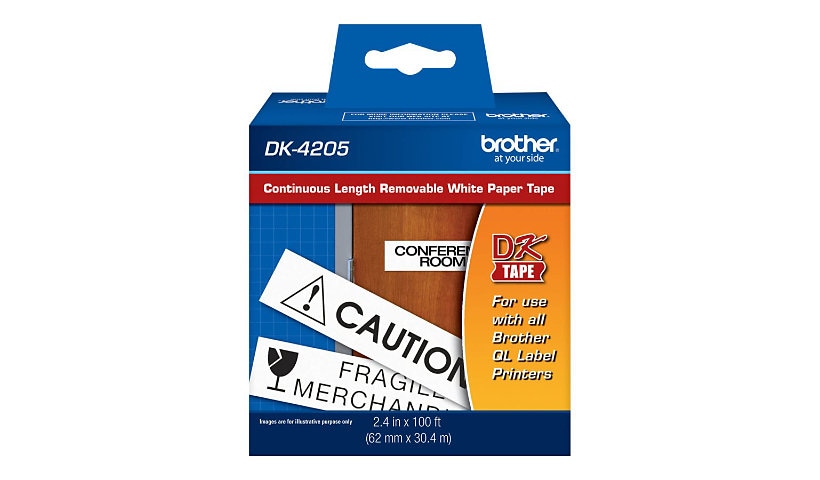 Brother DK4205 Removable - continuous tape - 1 roll(s) - Roll (2.44 in x 99.7 ft)