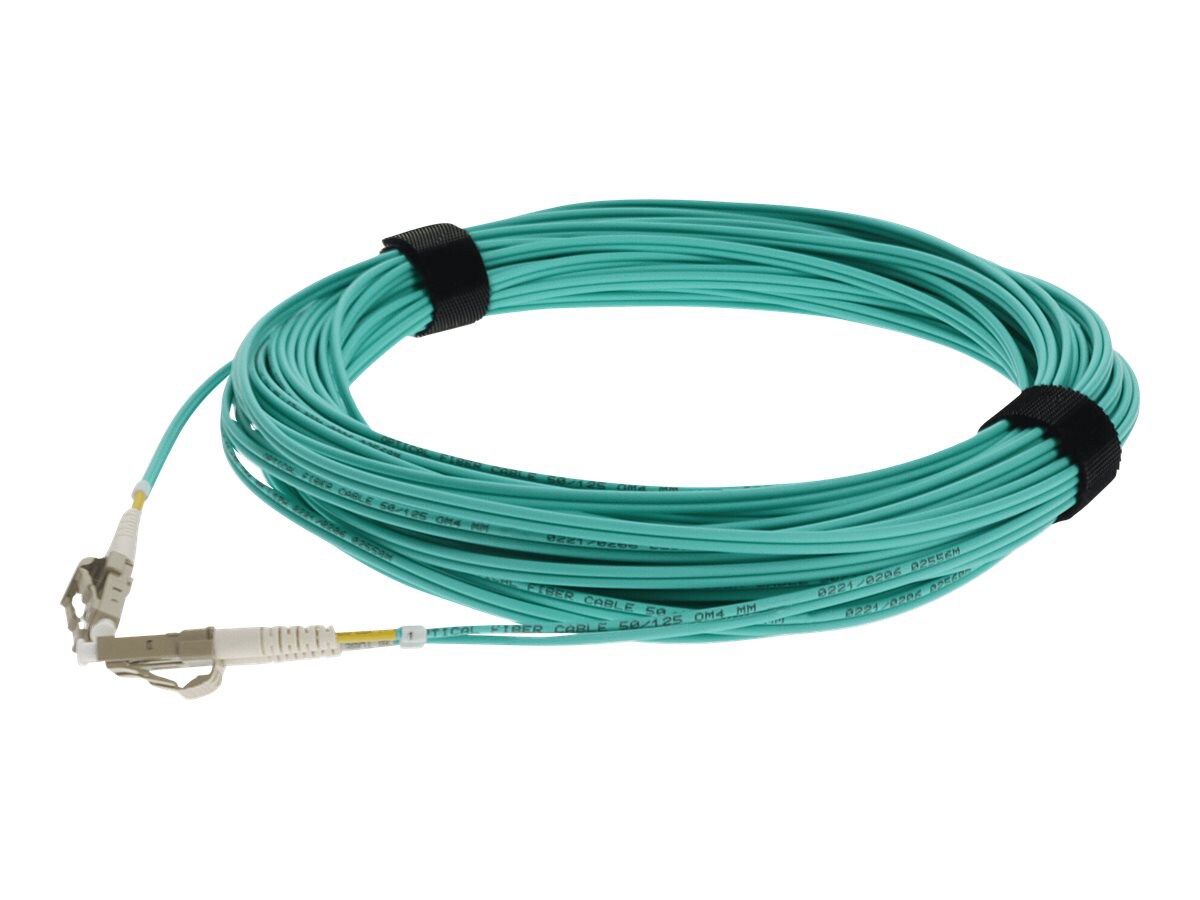 AddOn 3.5m LC to LC Aqua OM4 Duplex OFNR (Riser-Rated) Fiber Patch Cable