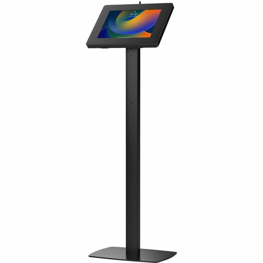 CTA Digital Premium Thin Profile Floor Stand with Large Universal Security Enclosure (Black)