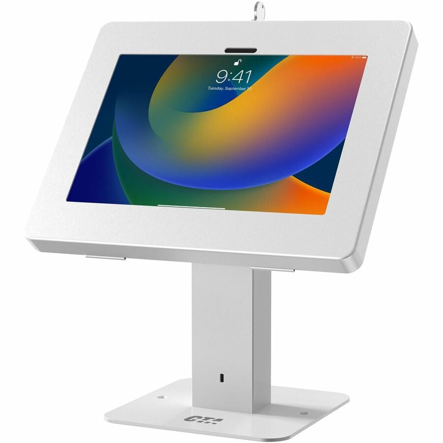 CTA Digital Desk Mount for Tablet, Display, Holder, Monitor, Kiosk - White