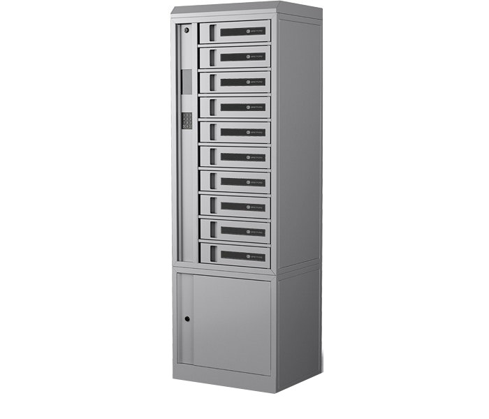 Bretford 10-Bay TechGuard Connect Locker with Configurable RFID Screen - Pl