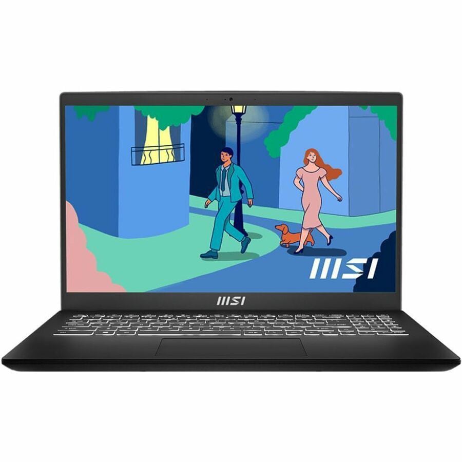 MSI Modern 15 B12 Laptop, Black, 15.6" 60Hz, Intel i7-1255U, Iris XE, 16 GB