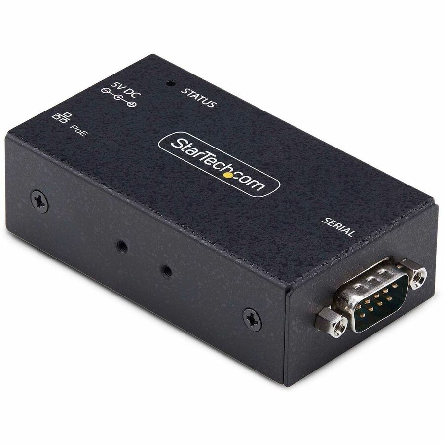 StarTech.com 1-Port Serial to Ethernet Adapter, 802.3af PoE Powered Serial Device Server, RJ45 LAN to DB9 Converter