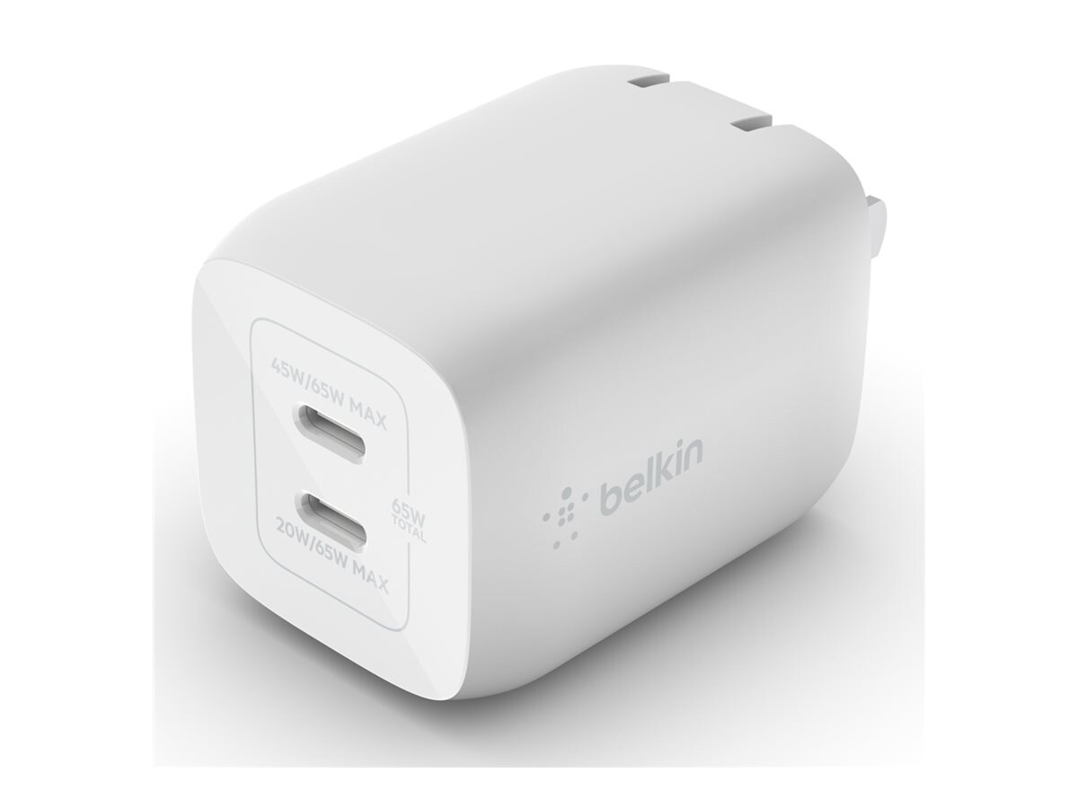 Belkin BoostCharge Pro power adapter - PPS and GaN technology - 2 x USB-C -